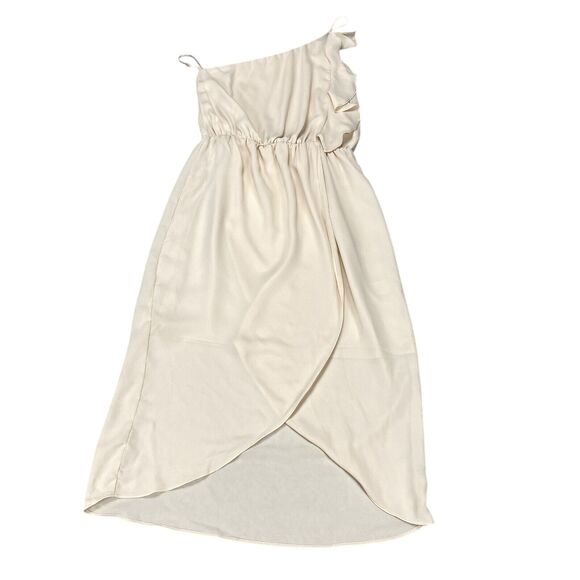 Everly One Shoulder Wrap Dress Womens Size Small Cream - Picture 5 of 14